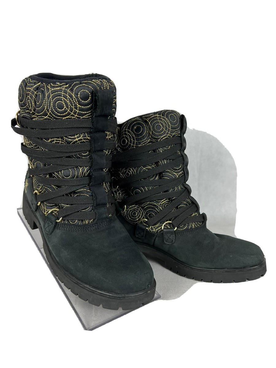 Womens Timberland Slip-On Laced Winter Boots Black Size 7M #74327