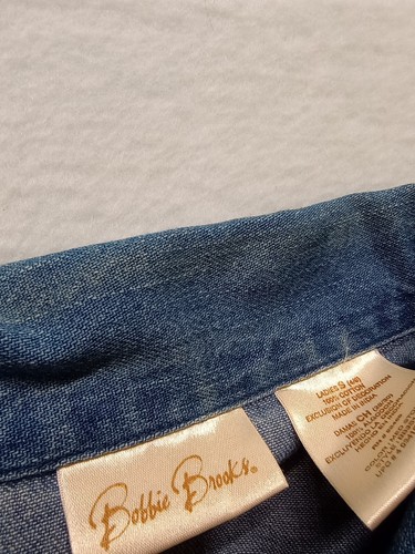 Bobbie Brooks Hemdjacke mit Knopfleiste Damen Größe S 4/6 Denim bestickt Blumen - Bild 13 von 17