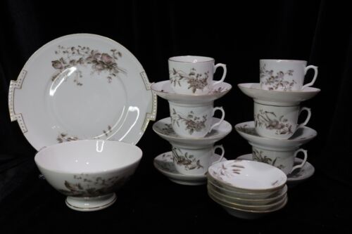 ANTIQUE RARE D & C LIMOGES DELINIERES & CO LIMOGES 18 63-1900 FRANCE 19 PIECES - 第 1/15 張圖片