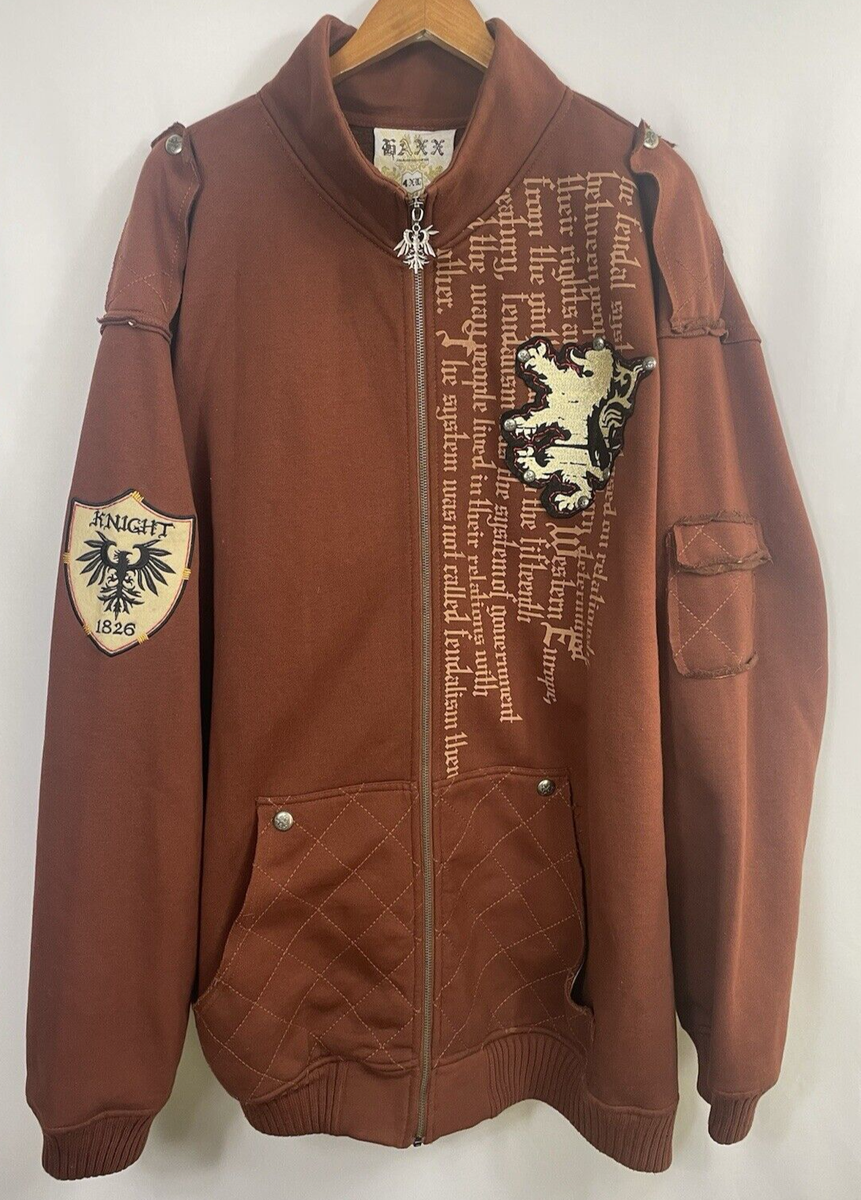 GAXX Big Tall Sacrafice Knighthood Brown Men's Full Zip Jacket