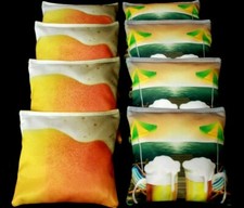 "I LOVE BEER" SUMMERTIME FUN POOL DECK 8 ACA Regulation Cornhole Bean Bags B219