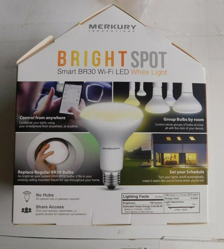 Merkury Innovations Bright Spot Smart BR30 WI-FI  Led White Light - Image 3 of 4