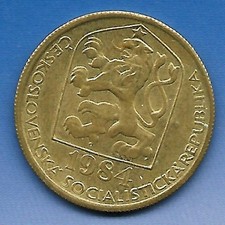 1 Münze aus Tschechoslowakei 20 Heller 1984