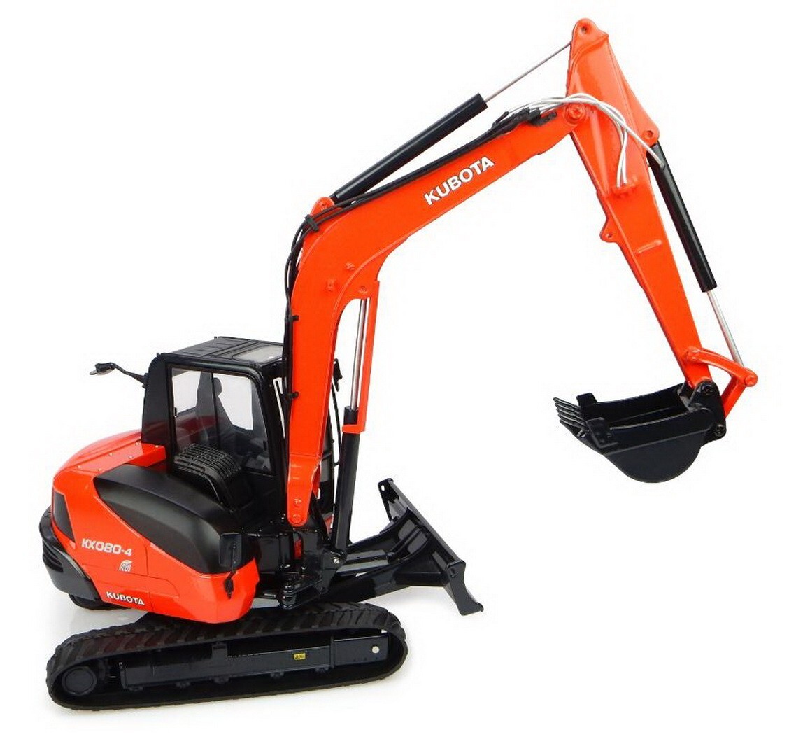 UH 1/24 Kubota KX080-4 Compact Excavator Diecast Model