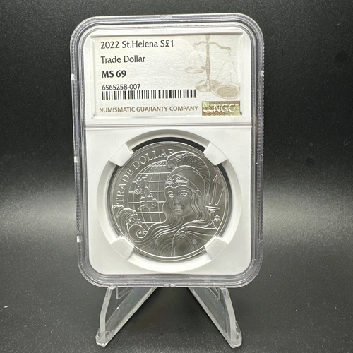 2022 St. Helena £1 - Modern Trade Dollar - NGC MS69 (1oz Silver)