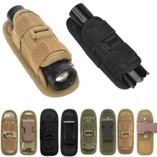 Outdoor Tactical Molle Flashlight Holder 360 Degree Rotatable Clip Torch Pouch