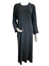 Ladies A-Line Regular Plain Pocket Crepe Abaya/Jilbab/Maxi Dark Grey 52,54,56,58