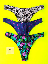 Victoria's Secret Size M Cotton High Leg Thong Panty Bundle - Lot of 3