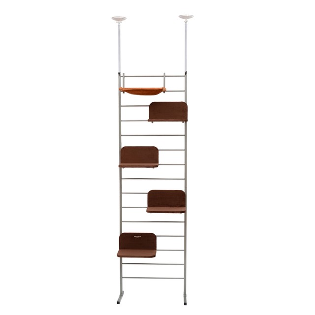 114 Floor To Ceiling Adjustable Staggered Climbing Cat Tree Tower V0a3