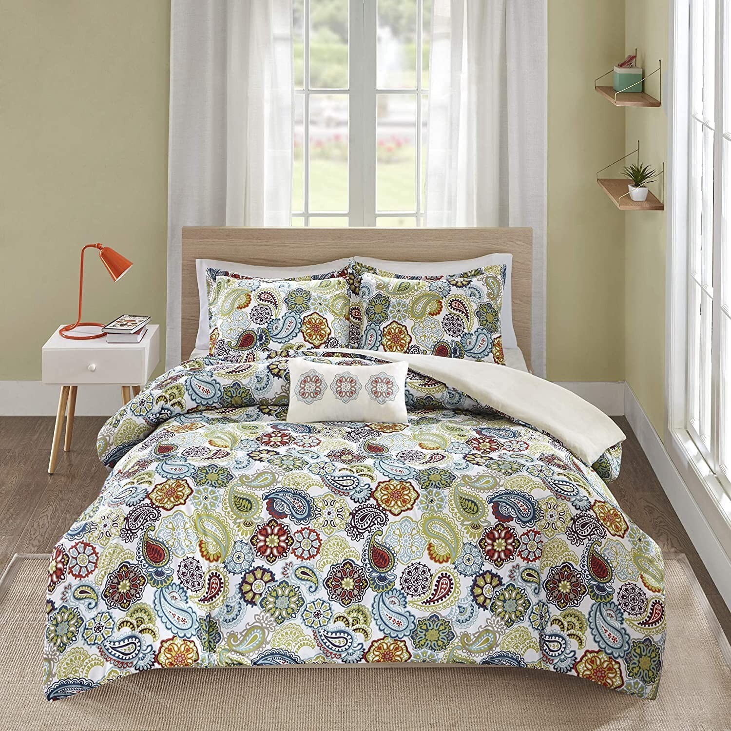 Mi Zone Tamil Comforter Set, Vibrant Flowers Design All Season Teen Bedding, ...