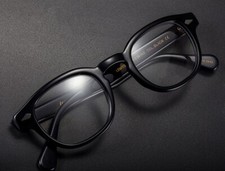 Johnny Depp Glasses Round Acetate Black Frames Luxury Eyeglasses 46 24-145mm