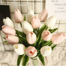 20 Pcs Tulips Artificial Flowers for Table Decor Fake Artificial Bouquets Rea...