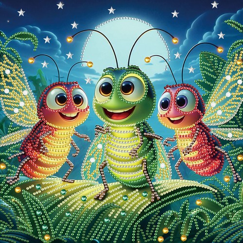 5D DIY Partial Special Shaped Drill Diamond Painting Funny Bug Decoration - Photo 31/36