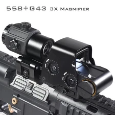 G43 3x Magnifier 558 Red Green Dot Holographic Reflex Sight Scope QD Mount 20mm