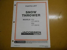 Homelite Snow Thrower Parts List JA-99174-1