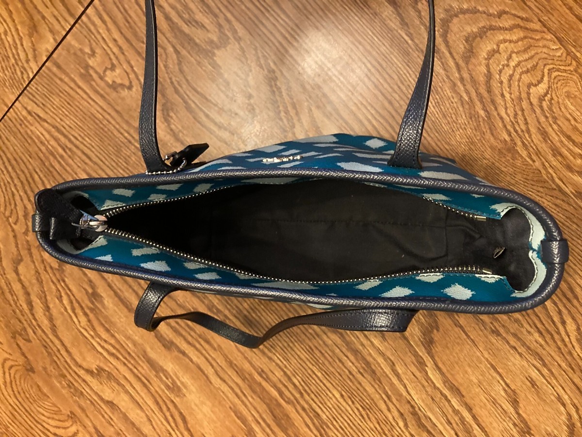 COACH トートバッグ　G1780-F22246ショルダーバッグ Coach Tote Bag Mini City Zip Leather Wild Plaid Blue White