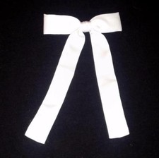 White Western Cowboy Kentucky Colonel Bow Tie Clip-On Square Dance Made In USA