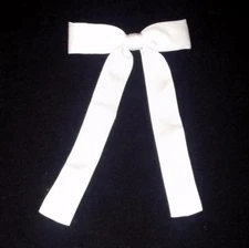 White Western Cowboy Kentucky Colonel Bow Tie Clip-On Square Dance Made In USA