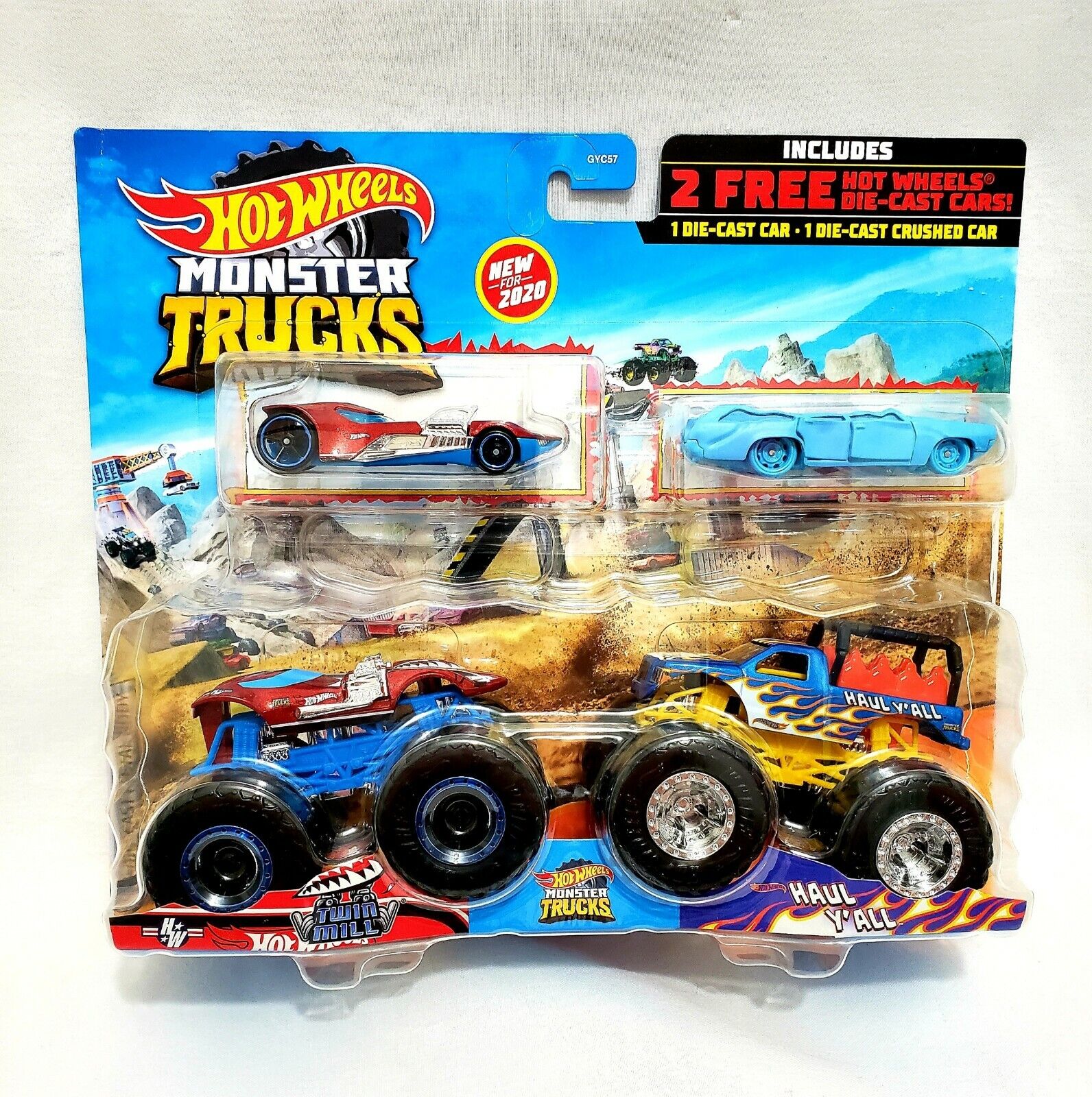 2020 HOT WHEELS MONSTER TRUCKS - TWIN MILL / HAUL Y'ALL - 1:64 W