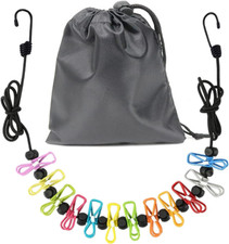 Clothesline Retractable Portable Clothesline for Travel Clothing Line with 12 Cl
