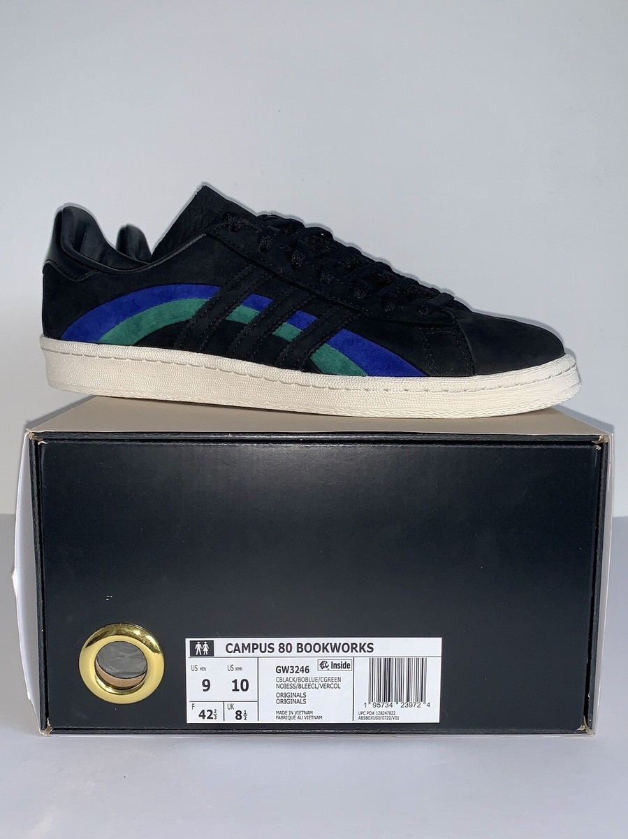 adidas Originals Campus 80s Black White Blue Green size 9