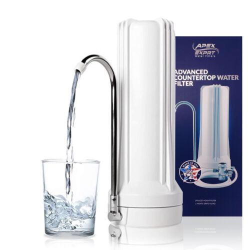 APEX MR-1030 3 Stage Countertop Water Filter KDF Carbon GAC Sink Purifier White Thumbnail Picture