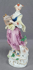 18th Century Meissen Shepherdess With Bird Cage Figurine Circa 1750s AS IS