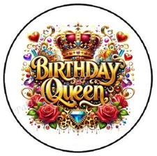 BIRTHDAY QUEEN ENVELOPE SEALS LABELS STICKERS PARTY FAVORS