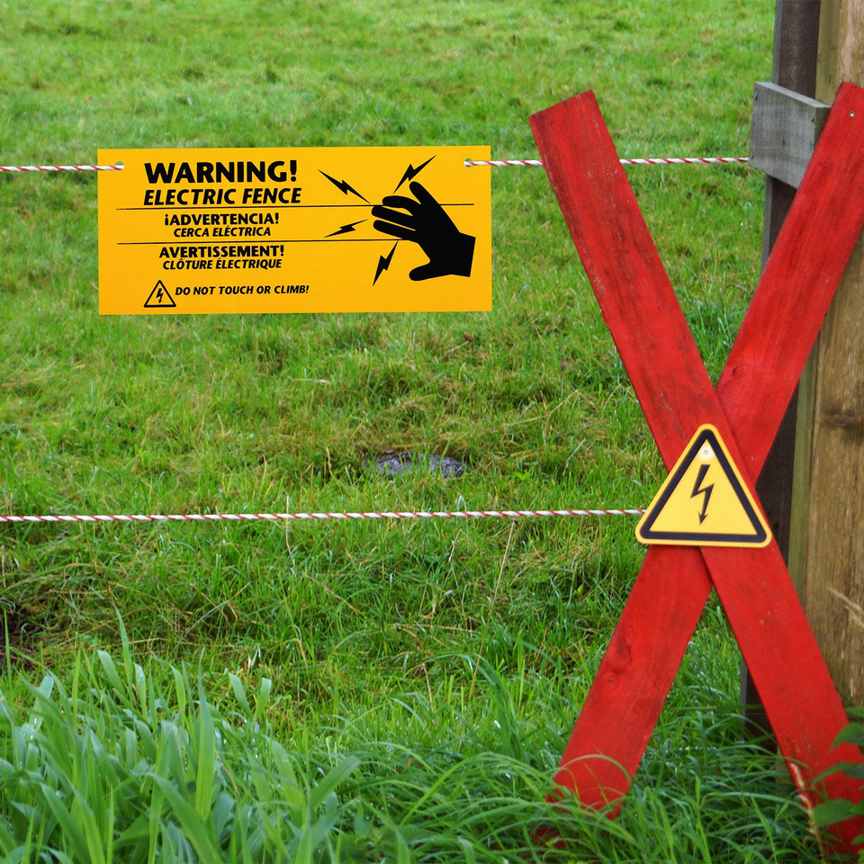 8 Pieces Electric Fence Warning Signs 10 X 4 Inch Plastic Electric