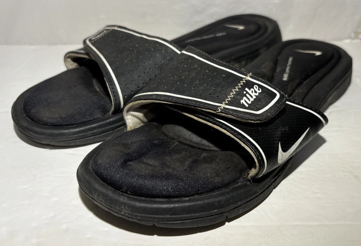 Sandali Nike Comfort Slide Donna Taglia 8 Nero Bianco Scarpe da Spiaggia Estive