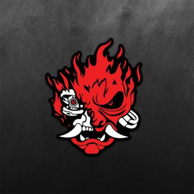 Cyberpunk 2077 - Red Flaming Skull Logo Sticker | eBay