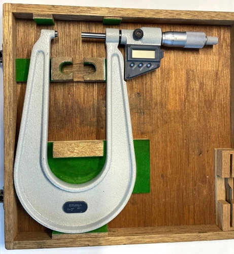 Mitutoyo 389-721-30 Digimatic Sheet Metal Micrometer, 1-2"/25-50mm Range, .00005