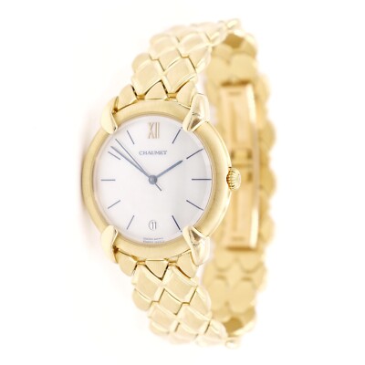 Chaumet Paris Elysees White Dial Solid 18k Gold Swiss Made 32mm