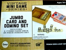 PROMARK  Vintage Mini Game Series 28pc Domino Set and 2 Jumbo Card Sets NEW
