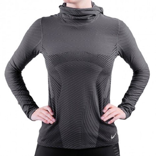 Nike Element Women's Running Balaclava Hoodie M Black Pullover Hooded