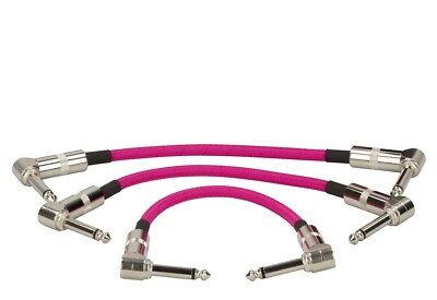 Strukture 6'' patch cable Right angle ends, Neon Pink Woven, S6PNP