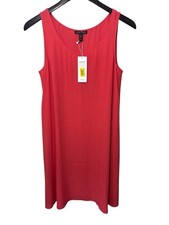 NWT Eileen Fisher silk tank dress Red/Pink Sustainable Business career Party XS