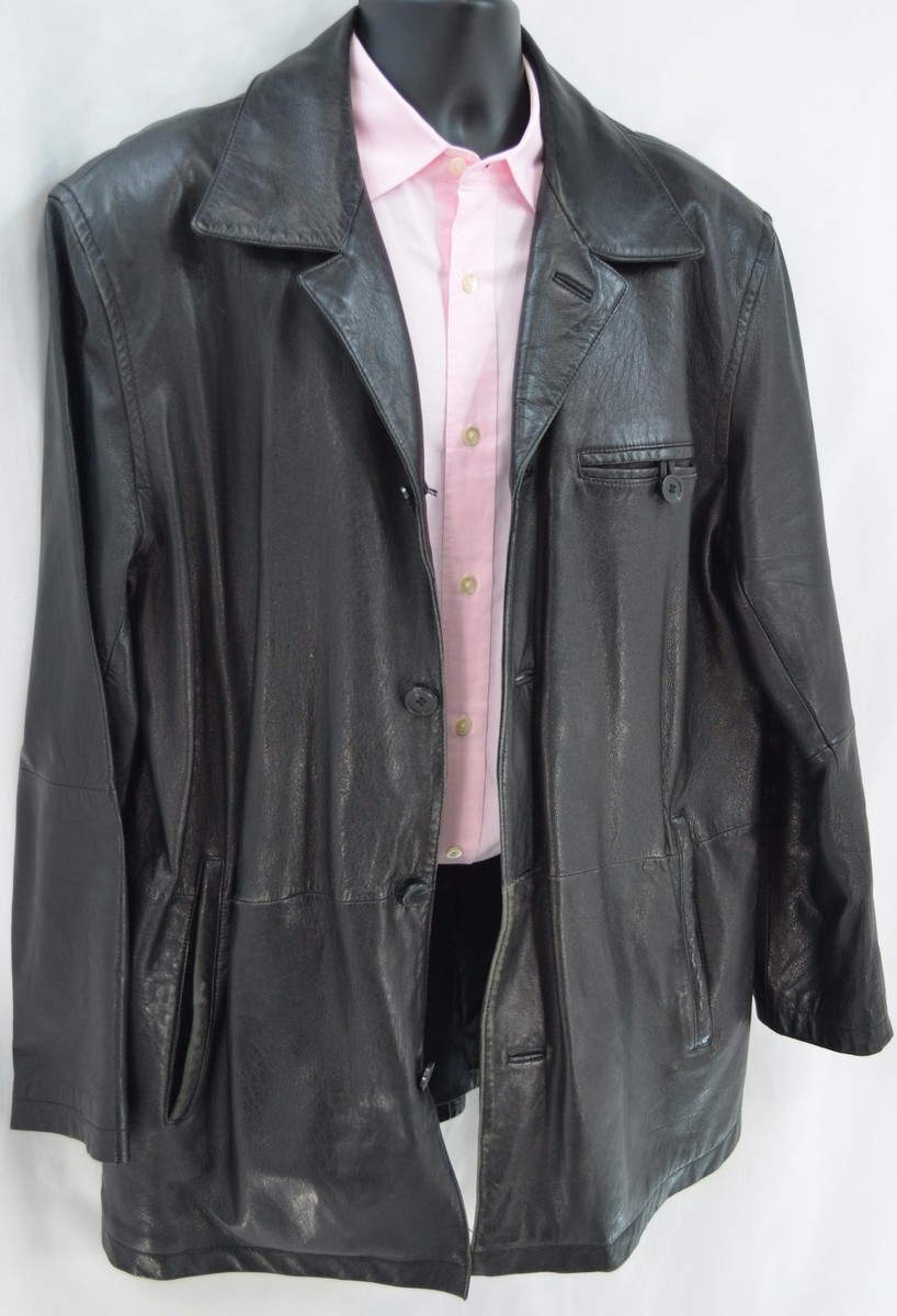 Wilsons M Julian Trench jacket Supernatural Black 100% Leather Car