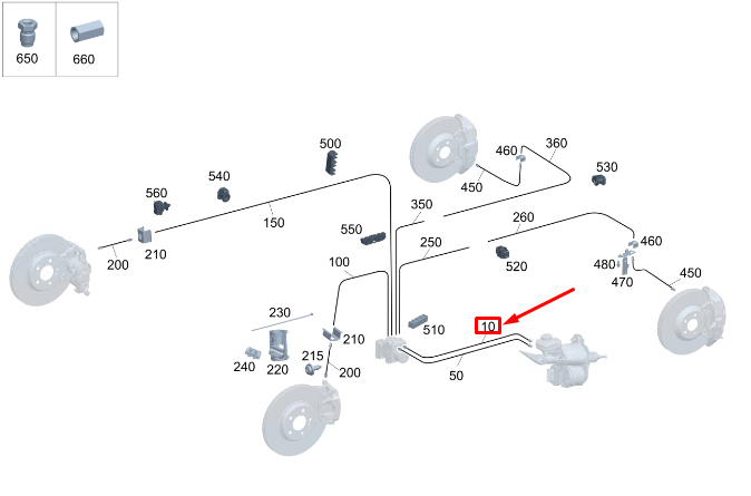 Neu MERCEDES-BENZ EQS V297 Bremsleitung A2974202500 Original