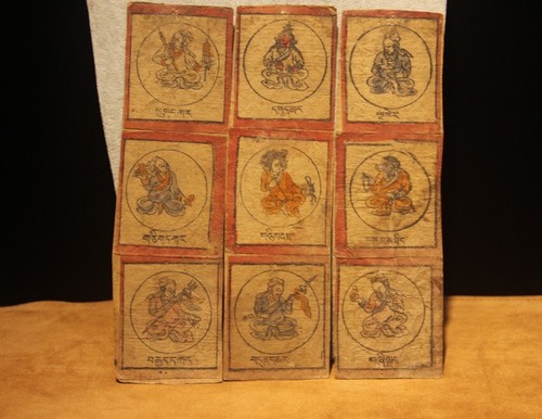 Tibet 1700s Old Antique Buddhist Tsakli Tsaklis Thangka Tangka Nine Dharmapalas - 第 1/17 張圖片