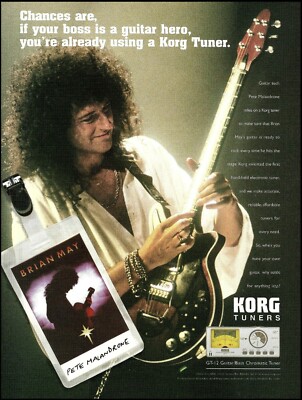 Queen band Brian May 2002 Korg GT-12 Guitar Tuner ad 8 x 11 advertisement print