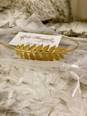 18k gold plated bridal headband olive leaves headpiece greek accessories Goddess