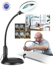 Magnifying Glass with Light and Stand LED 5 Color Modes Brightness Dimming Hands