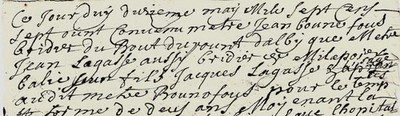 1707 Lehrvertrag Flanschmeister BONNEFOUX Albi und LAGASSES Mirepoix