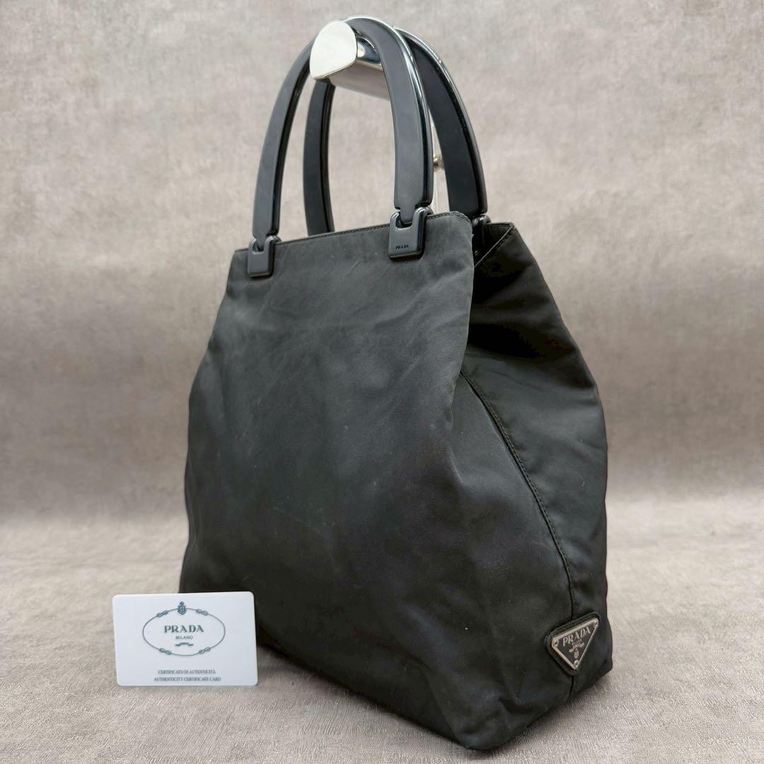 PRADA 26 Nylon Handbag with Triangle Logo Handheld Made in Japan