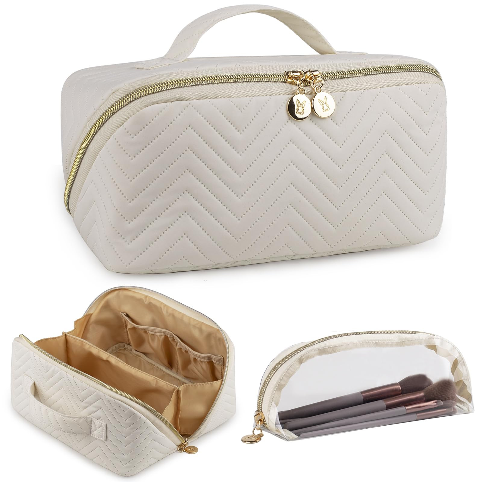 Large Capacity Travel Makeup Bag for Women with Portable Handle-image