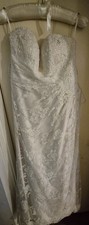 Romantica Ivory Strapless Lace & Beaded Column/Sheath Wedding Dress Size 20