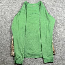 Realtree Thermal Shirt Mens Size L Green Camo Waffle Knit Long Sleeve Outdoor