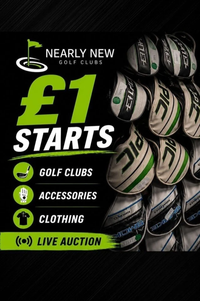 New & Used Golf Clubs, Balls, Clothing + More! £1 Starts!
