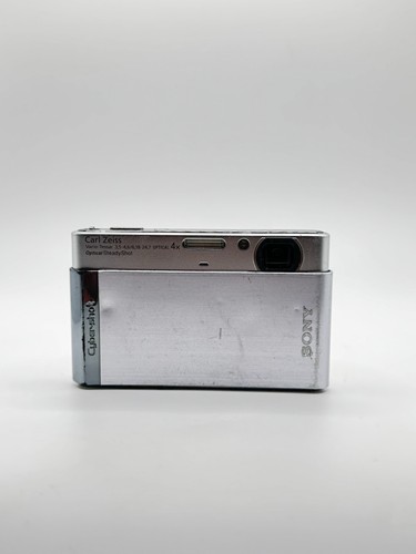 Sony Cyber-shot DSC-T90 12.1MP DigiCam (Zeiss Lens) - Silver + battery - TESTED - Picture 2 of 6